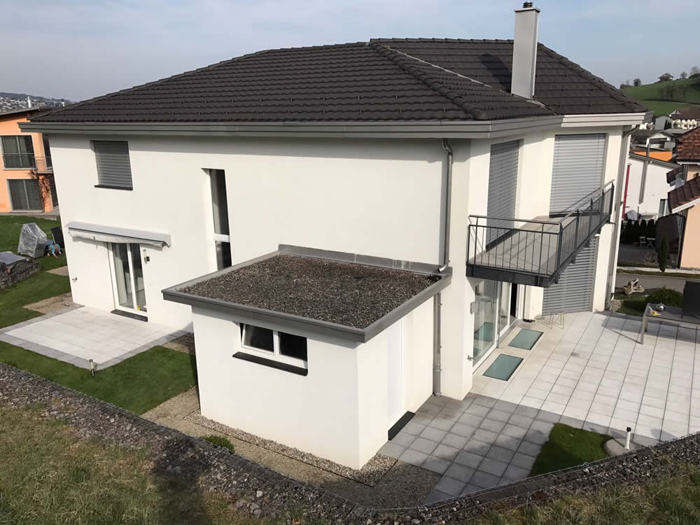 Algenmann Schweiz - Haus in Busswil TG - Fassadenreinigung mit 5 Jahren Garantie